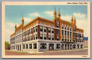 Postcard Tulsa OK c1934 Akdar Temple Akdar Shrine Masonic Temple Defunct - Bild 1 von 2