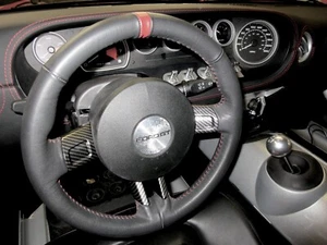 2005,2006 FORD GT GT40 SUPERCAR STEERING WHEEL INSERTS CARBON WRAPPED 05/06 - Picture 1 of 3