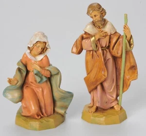 Fontanini Heirloom Nativity Mary and Joseph Figures 5" Scale Depose 1991 Italy - Picture 1 of 12