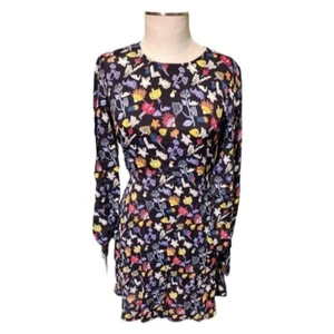 Yumi Women's Long Sleeve Semi Sheer Floral Lemon Pattern Size Small Dress - Picture 1 of 13