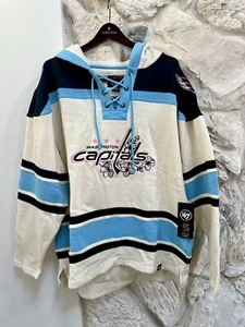 NEW Men's '47 Cream Washington Capitals Cherry Blossom Lacer Hoodie XL W/ Hat ✅✅ - Picture 1 of 13