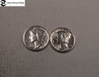 1936+1937 Mercury Dime Set/Lot ~ Choice Au/Bu ~ 90% Silver ~ 2 Coins (Dl17)