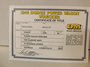 Grúa Dodge Power Wagon Danbury 1946 como nueva solo título - Imagen 1 de 2