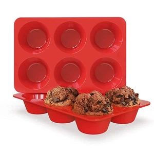 Jumbo Muffin Pans Nonstick 6 Cup(2 Pack) - 3.5 inch Large Muffin Pan - Silico... - Picture 1 of 7