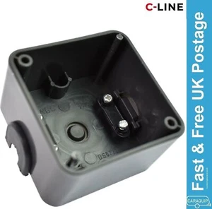C-Line Socket Outlet Square Back Box CBE Caravan Motorhome VW Campervan Boat - Picture 1 of 5