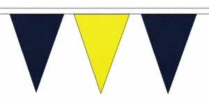 Navy Blue Triangular Coloured Flag Polyester Bunting - Premium Quality - Picture 1 of 63