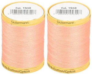 Gutermann 2-Pack Natural Cotton Thread Solids 876 Yards Each - Salmon - Picture 1 of 1