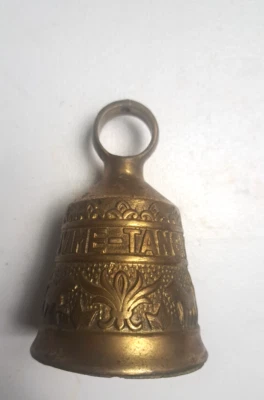 Brass Bell "Vogem Meam A Ovime Tangit" 4 1/4" tall MISSING CLAPPER - Image 1 of 4