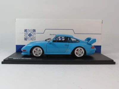 Solide Porsche 911 993 Clubsport Riviera Blue 1997 1/18 S18010101 - Photo 1/4