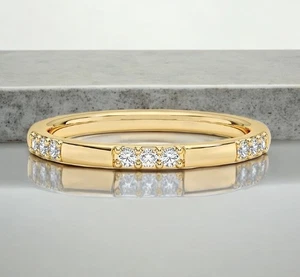 14K massives Gold 18 Lab Grown Diamant Ewigkeit Band Diamant Ehering 1,8 mm - Bild 1 von 3