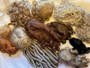 Lot of 11 Dolls  Wigs  blonde ,red brown,black side,x small , small,medium large - Picture 1 of 9