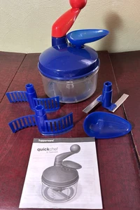 Tupperware Quick Chef Food Processor Chopper Mixer Blue VGC Used w/Extra Parts - Picture 1 of 3