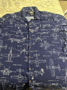 Reyn Spooner Disney Pixar Planes Hawaiian Shirt Men's Sz 3XL 100% Rayon - Picture 1 of 4