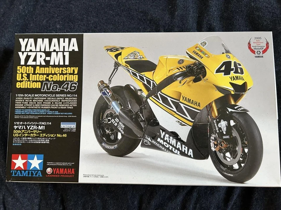 Tamiya Yzr-M1 50Th Anniversary Motorcycle Model Kit 1/12 Scale Plastic Hobby - Image 1 of 4