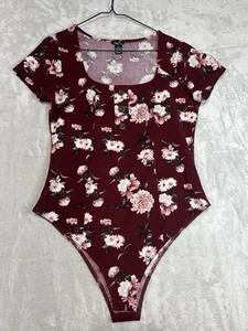 Body Suit Rue 21 para mujer talla XL floral rojo granate sin mangas - Imagen 1 de 6
