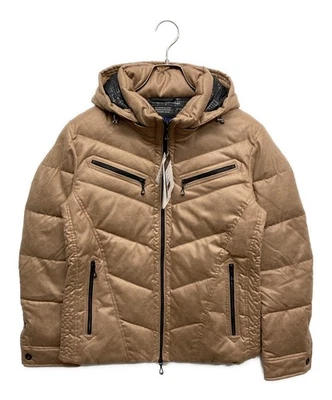 NICOLE CLUB Micro suede down jacket Down jacket Down jacket Size: 46 Men Brown - Image 1 of 4