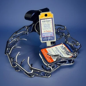 Top Paw Nylon 3.3 mm Prong Collar With Safety Back-Up Clip 24 Inch Adjustable - Picture 1 of 4