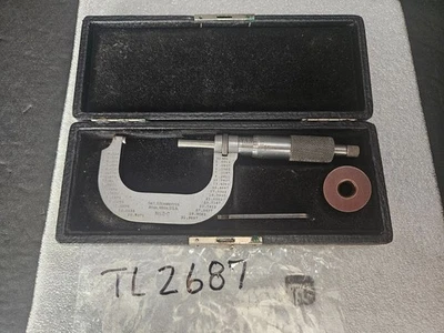STARRETT #2-C 1"-2" .001" GRADS MECHANICAL OUTSIDE MICROMETER USA (TL2687) - Image 1 of 4