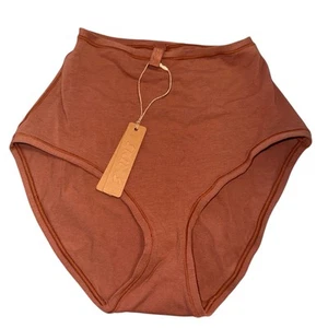 Slip intero Skims in jersey di cotone mutandine argilla rosa nuovo con etichette taglia XS - Foto 1 di 3