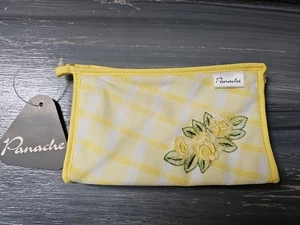 Vintage Panache Makeup Jewellery Bag Pouch Embroidered Floral 90s - Picture 1 of 6