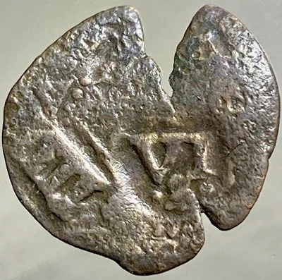 1655 Coin Maravedis Spanish Empire (see Description) Pirate Era Counterstamp - Image 1 of 4
