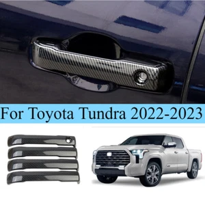 New Carbon Fiber Exterior Door Handles Cover Trim For Toyota Tundra 2022-2023 - Picture 1 of 8