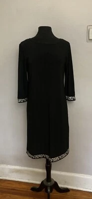 Vestido recto negro Bug de moda con joyas mediano NUEVO CON ETIQUETAS NUEVO Bling estrás Foto 1 de 2