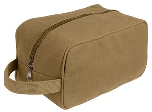 Rothco Canvas Travel Kit - Coyote Brown Canvas Toiletry Bag Medicine Pouch - Picture 1 of 2