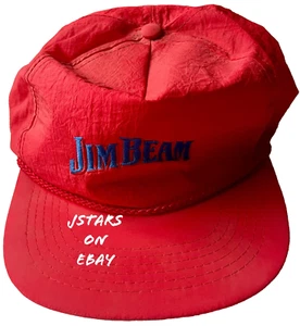 Gorra de béisbol roja Jim Beam años 80 de colección - Imagen 1 de 7