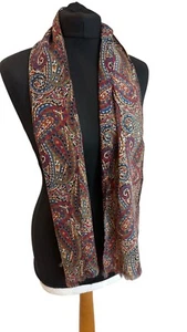 Men’s Unisex Liberty Wool Paisley Scarf Dapper Dandy Fringe Vtg - Picture 1 of 14