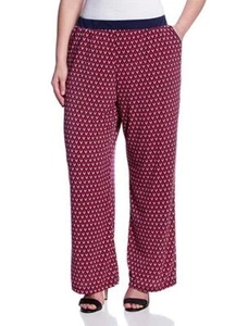 Colección NY Plus 3X Pantalones Palazzo Estampado Azul Marino Pierna Ancha Bolsillos Pull-on Nuevos con Etiquetas - Imagen 1 de 1