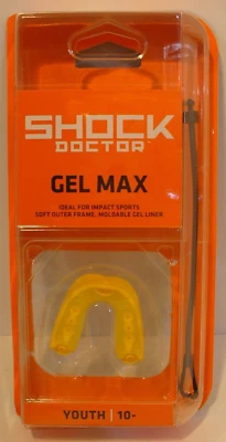 Shock Doctor Gel Max Mouthguard Youth Yellow sports mouth guard protector  10- - Image 1 of 3