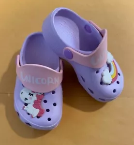 Kids Clogs Unicorn Shoes Girls Indoor Outdoor Slippers Summer Soft Beach Pool Sa - Picture 1 of 6