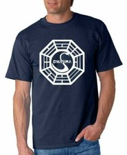 Dharma Initiative swan logo t-shirt VTG Men S-3XL Blue T-shirt
