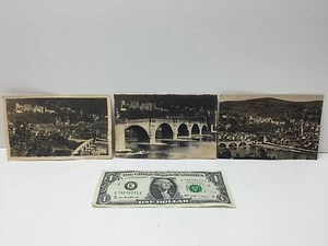 Lot of 3 Vintage German Travel Postcard Souvenirs "Heidelberg Neckar River" - Picture 1 of 8