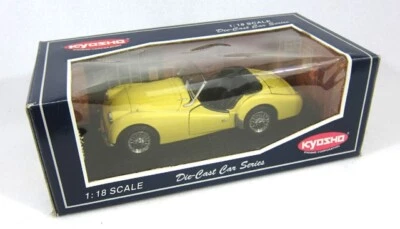 TRIUMPH TR3A - YELLOW - KYOSHO 1:18 SCALE DIE-CAST CAR SERIES - IN ORIGINAL BOX - Image 1 of 4