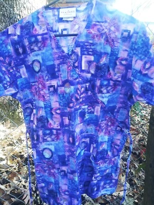 Персики скраб верхний маленький медицинские скрабы фиолетовый ветеринары врачи медсестра дома здравоохранения - Изображение 1 из 4