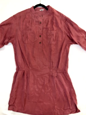 Vestido Safari Fossil Manga Enrollable Rojo Ladrillo LYOCELL Túnica MUJER TALLA Mediana Foto 1 de 4