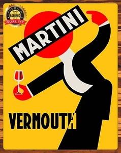 Vermouth Martini - 1940s - Restored - Rare - Metal Sign 11 x 14 - Picture 1 of 4