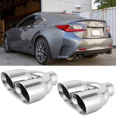 Silenciador de tubo de escape 2* saída dupla ponta de aço inoxidável para Lexus RC200T RC300 - Imagem 1 de 4