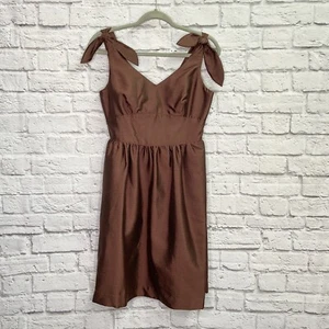 Elizabeth McKay Womens Silk B To B Dress Size 2 Sleeveless Chocolate Brown NWT - Picture 1 of 7