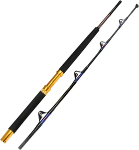 Saltwater Fishing Trolling Rod 1 Piece/2 Piece Heavy Roller Rod Big Name Convent - Picture 1 of 6