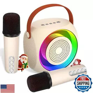 Kids Karaoke Machine, Mini Bluetooth Karaoke Speaker with 2 Wireless Micropho - Picture 1 of 5