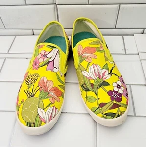 Seavees Trina Turk Baja Slip On Canvas Shoe Fashion Sneaker Yellow Tropical... - Picture 1 of 11