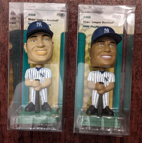 2002 Upper Deck Play Makers Mariano Rivera & Derek Jeter Yankees Mini Bobblehead Cover
