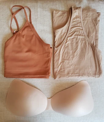 "The Busted Tank" Mastectomy Bra Top & Camisole & Foam Form (R) Size XL, 3 items - Image 1 of 4