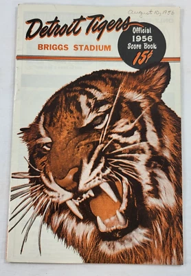 1956 Official Detroit Tigers vs Chicago White Sox Score Book at Briggs Stadium - Image 1 of 4