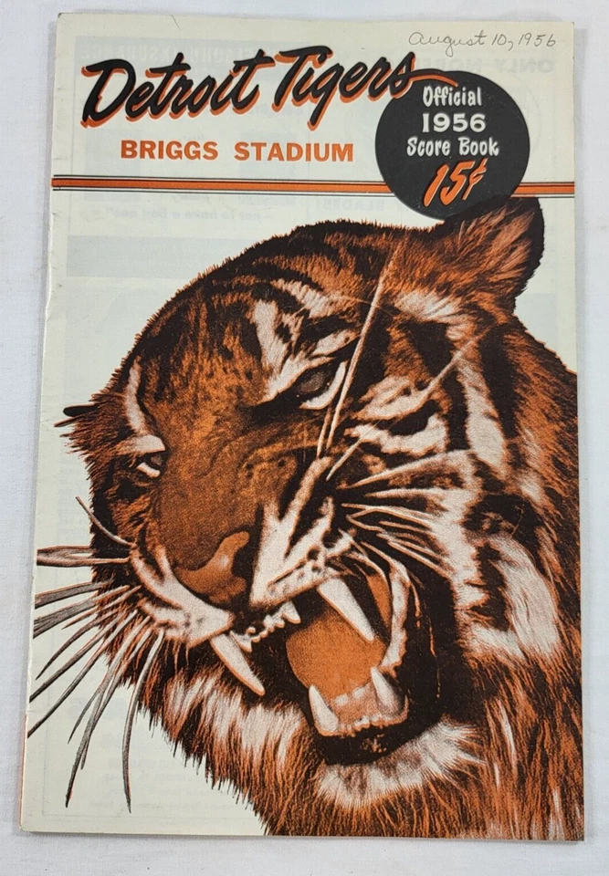 1956 Official Detroit Tigers vs Chicago White Sox Score Book at Briggs Stadium - Image 1 of 4