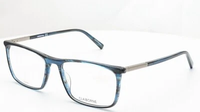 Anteojos para hombre Liz Claiborne CB321 PJP cuerno azul plata rectángulo 54 mm Foto 1 de 4