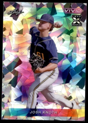 2023 Josh Knoth /9 Leaf Vivid Rookie Cracked Ice RC #76 | Milwaukee Brewers - Image 1 of 2